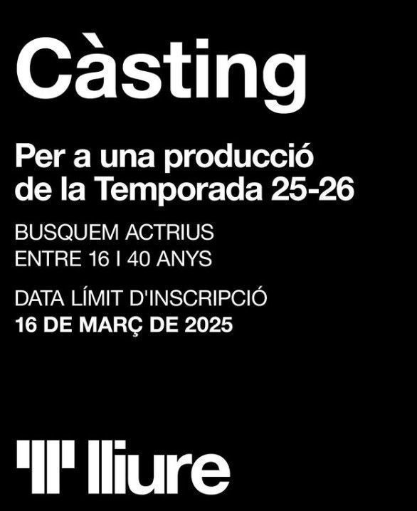 Actrius d’origen àrab d’entre 16 i 40 anys per a un espectacle de la Temporada Teatre Lliure BCN