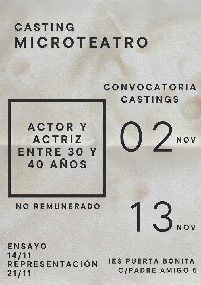 Chicos/as de 25 a 35 años para MICROTEATRO NO REMUNERADO en Madrid