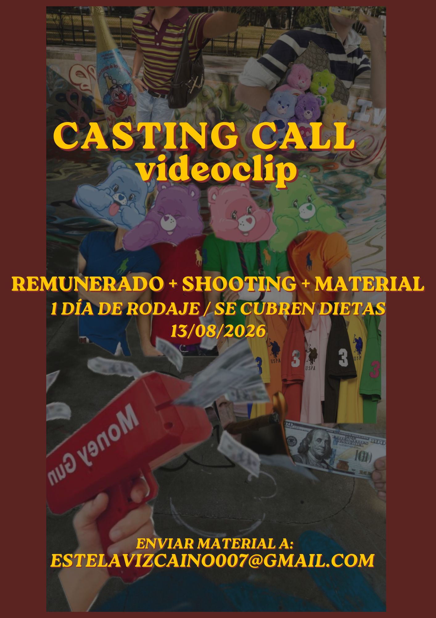 Urgen Cuatro hombres jóvenes (altura máxima 1,75 m) para VIDEOCLIP remunerado en Madrid