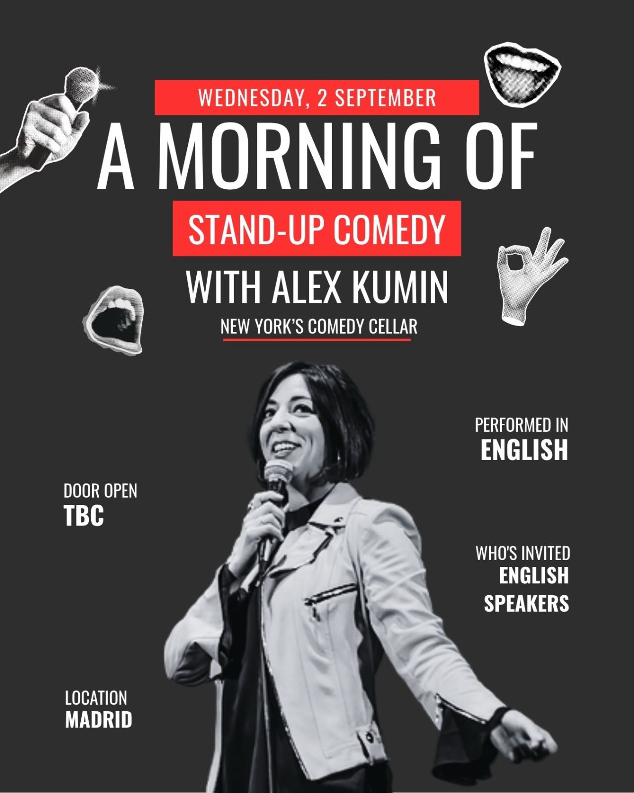 Looking for an American or English speaking audience to attend a live filming for a documentary and free standup show.