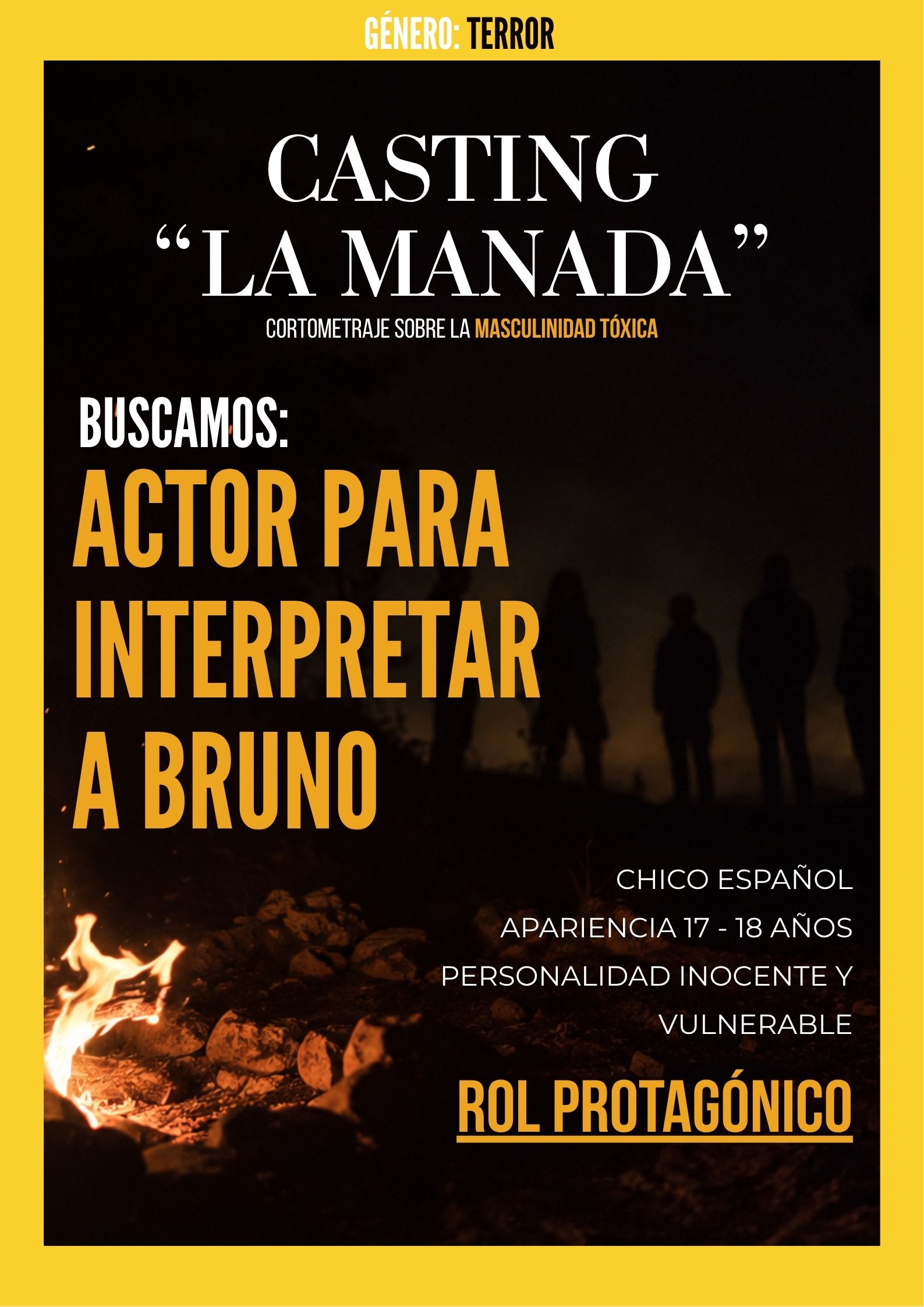 Chicos de 18 a 25 años para Cortometraje “LA MANADA” en Madrid