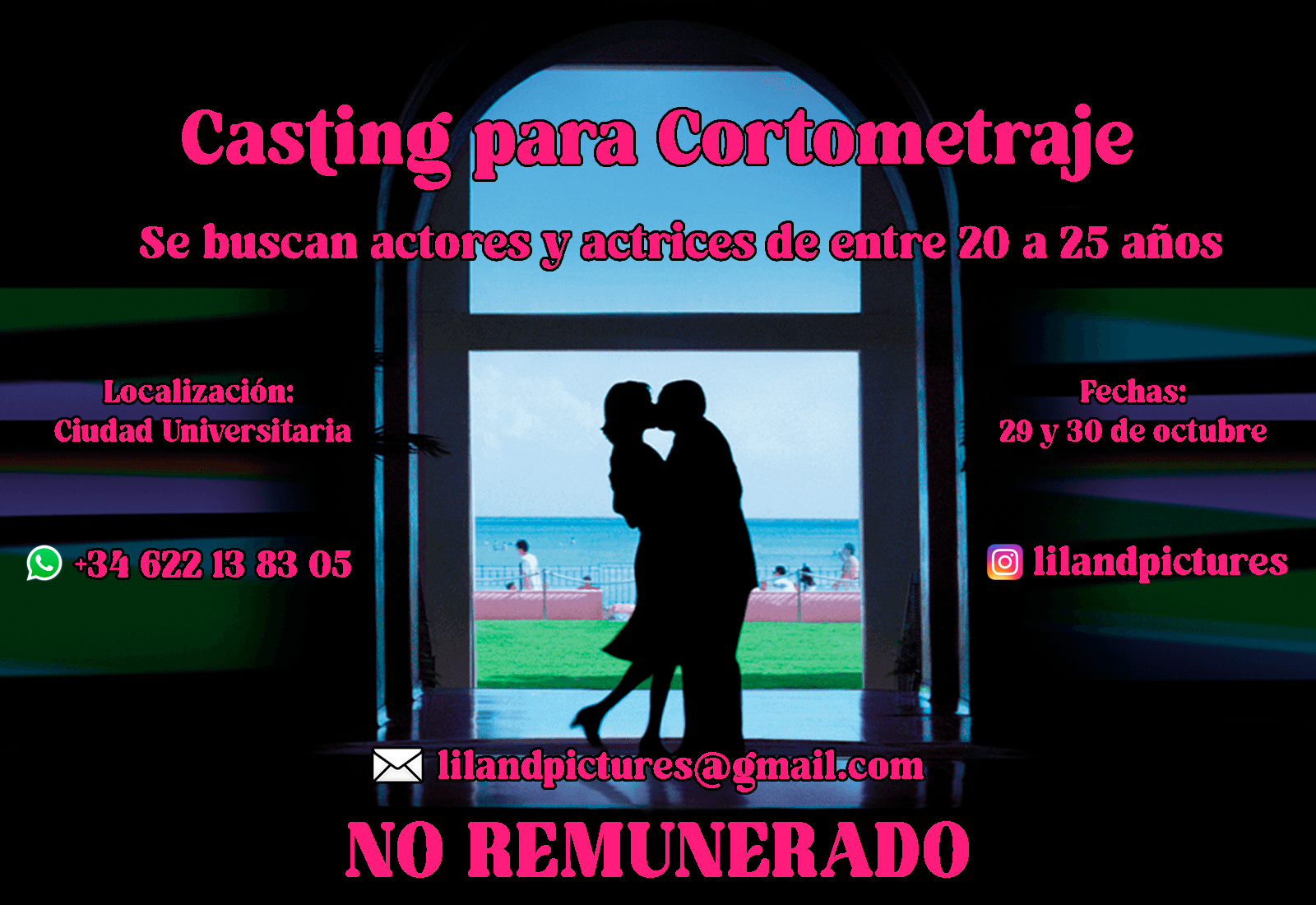 ACTORES Y ACTRICES de 20 a 25 años para CORTOMETRAJE NO REMUNERADO en Madrid