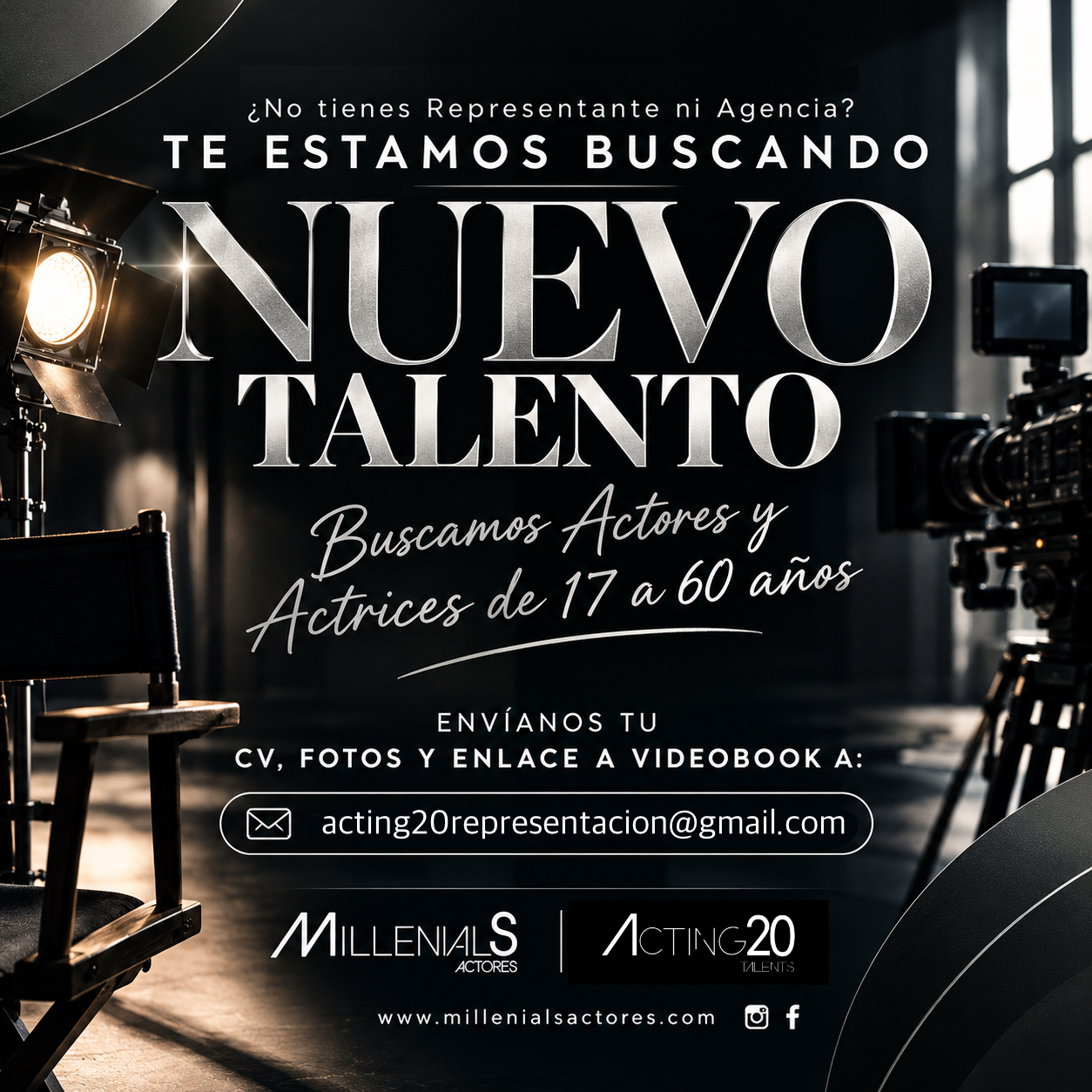 ¿No tienes Representante ni agencia? Buscamos en Madrid Nuevo talento de 17 a 60 años para Ficción y Publicidad en MADRID